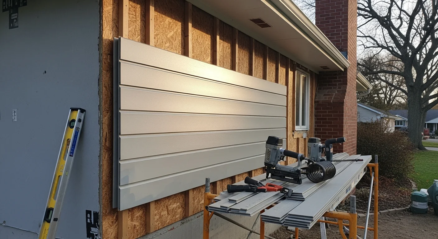 New siding and window installation on residential home