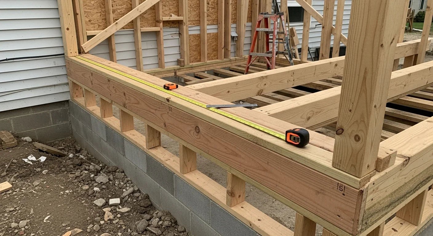 A newly completed single-story room addition on a single-family home in Joliet, Illinois, with framed exterior walls and matching roofline tied into the existing structure. The addition extends from the rear of the home and shows finished siding consistent with the original house.